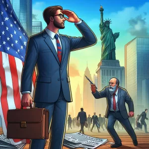 An AI picture of a United States government employee looking for work.